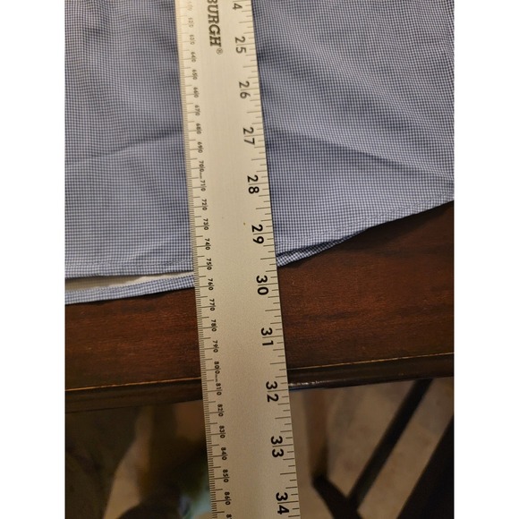 Chaps Slim Fit Dress Shirt Mens Blue Gingham Stretch Long Sleeve Button Up XL - Picture 6 of 6